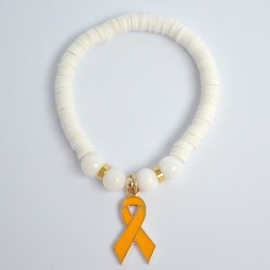 Childhood Cancer Awareness White Jade Beaded Bracelets